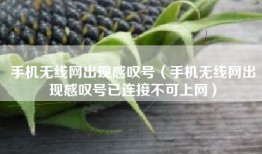 手机无线网出现感叹号（手机无线网出现感叹号已连接不可上网）